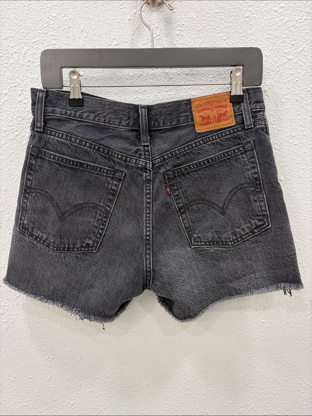 Levi's Washed Black Wedgie Short Cutoff Denim